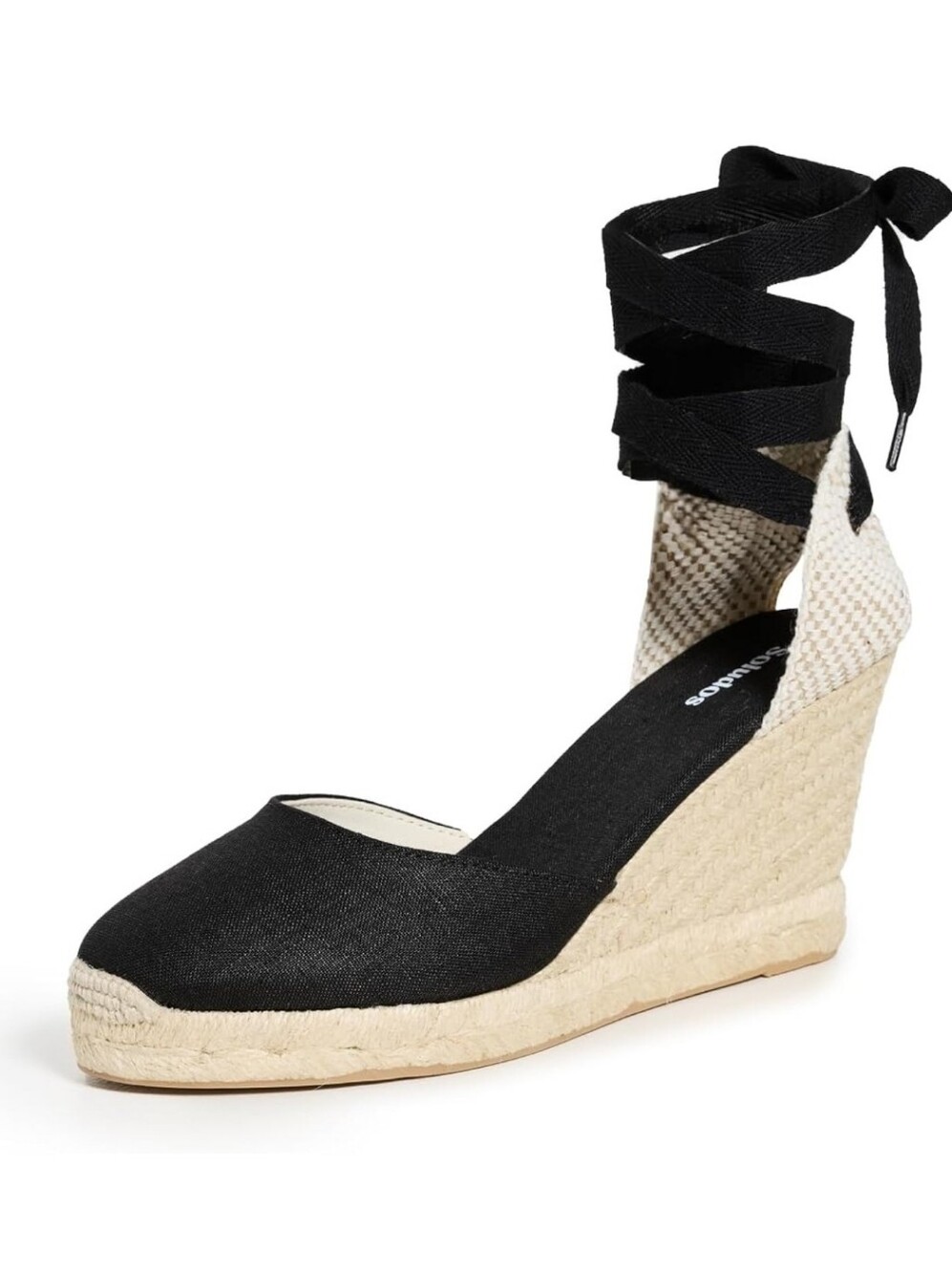 Soludos Black Tall Wedge Espadrille - Size 7.5